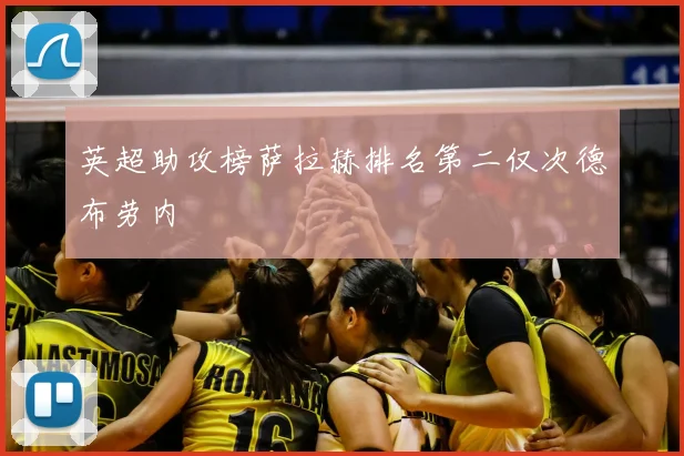 英超助攻榜萨拉赫排名第二仅次德布劳内